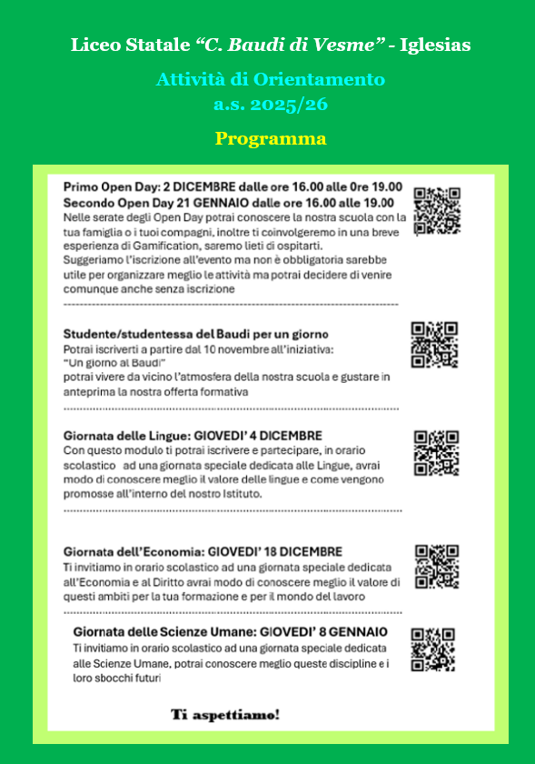 Programma attività Orientamento